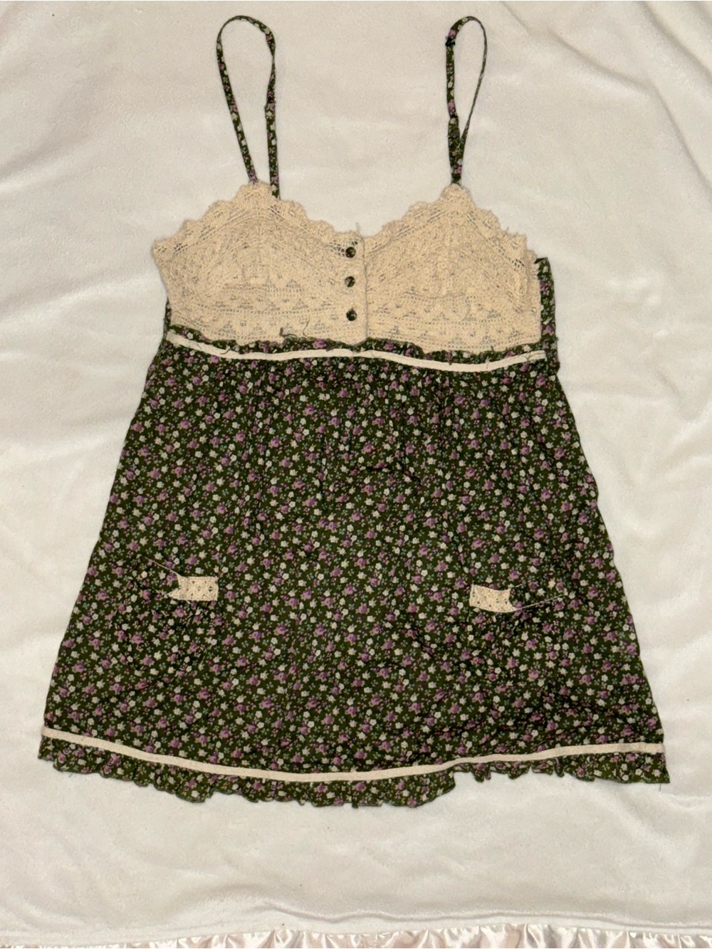 Xhilaration Floral Lace Cami Tank Top | Boho Cottagecore | Medium